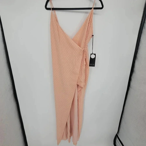 NWT Revolve Privacy Please Rasika Gown in Blush Pink Dotted Texture Xsmall - Picture 3 of 7